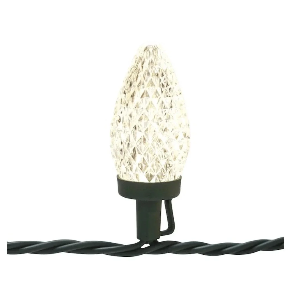 GE StayBright 75 Count 37 Feet Warm White C9 LED Christmas Lights Green Wire